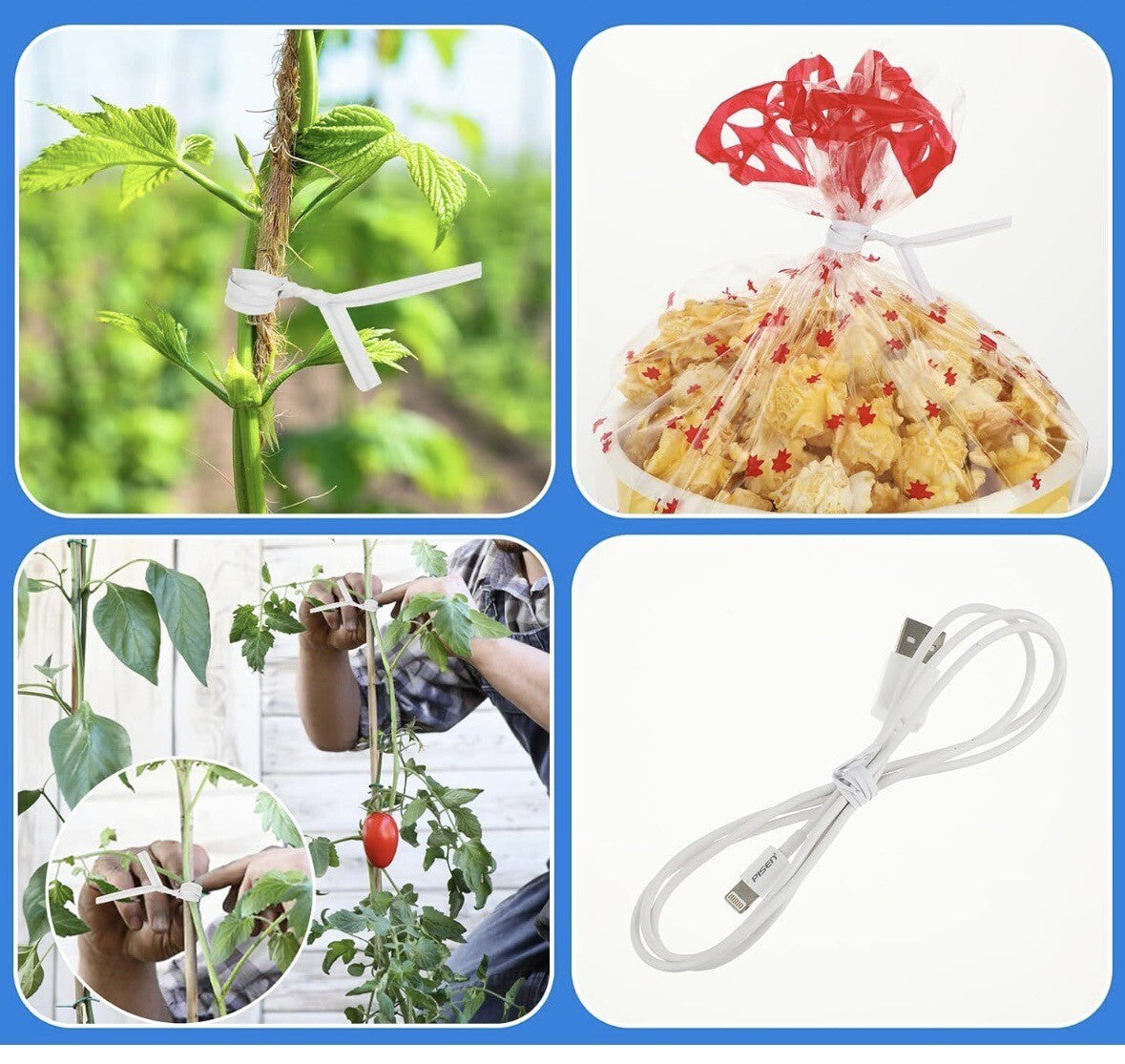 POLYBAG TIES WIRES Food Freezer Craft 100mm 4" bags white Sandwich Closures 100