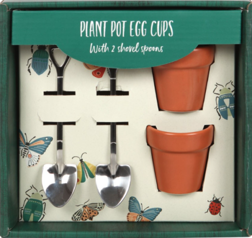Xmas His Hers Gardener Mug coffee terracotta plant pot shovel spoon Set Gift