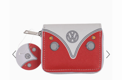 VW Volkswagen Camper Van Bus Red Zip Coin Wallet Purse - New with Tags 