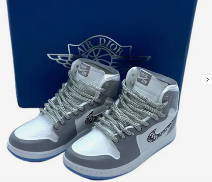 Mini Nike Dior Jordan Grey 3D Keyring sneaker Trainer Key chain shoe + Gift Box