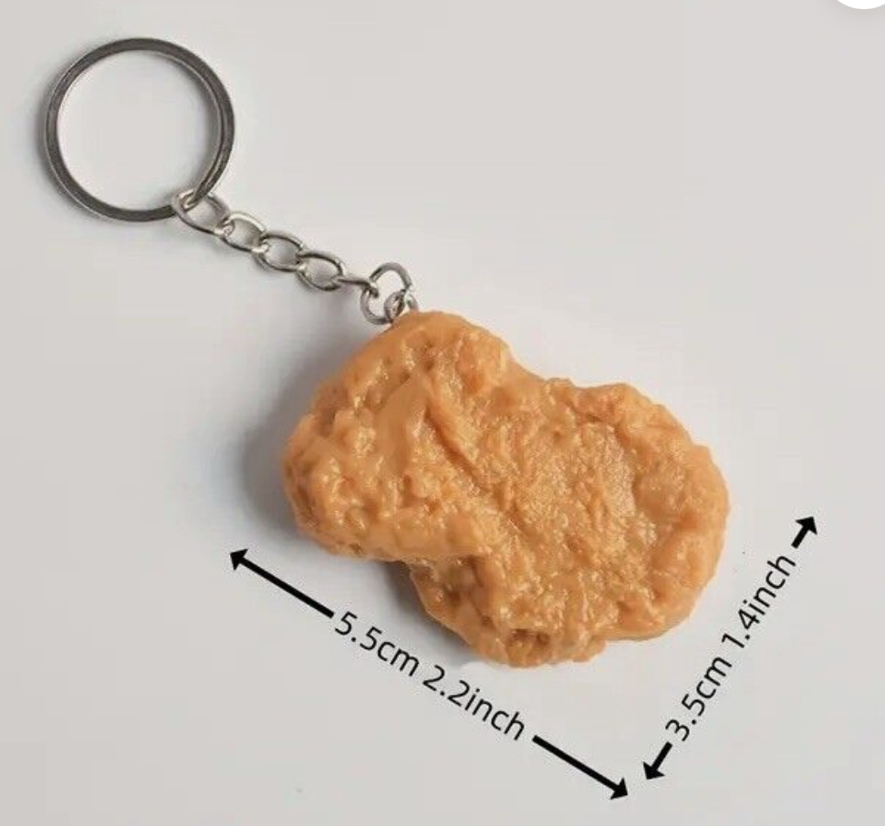 Chicken Nugget Keyring McDonalds KFC Wings Novelty Funny Joke Key Chain Foodie