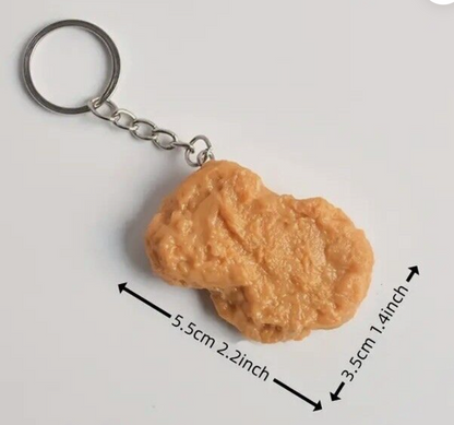 Chicken Nugget Keyring McDonalds KFC Wings Novelty Funny Joke Key Chain Foodie