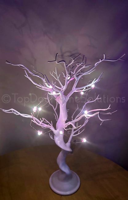 FLOWER VALENTINE HEARTS LED PINK WIRE LIGHTS BATTERY OPERATED 1.24 M x 12 LED 🌸