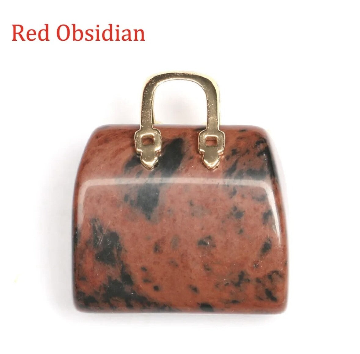 Handbag Crystal Stone Quartz Natural Healing Pendant Carved Display Ornament