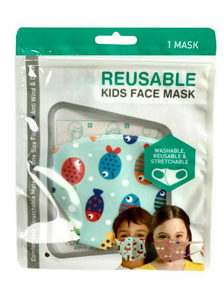 Kids Face Mask Dinosaur Monster Washable Protective Reusable space rainbow sea