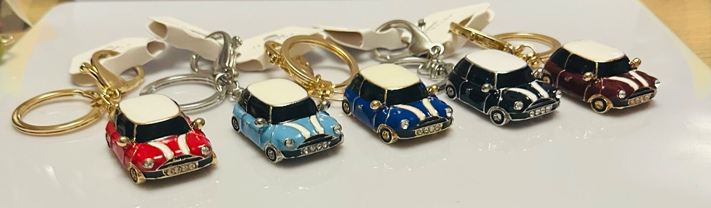 Mini Cooper Car Keyring Key Chain Gift Blue/Red/Black/Wine Rhinestone Metal Gift
