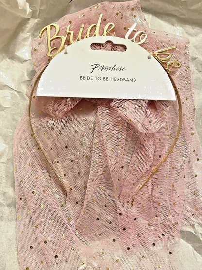 Bride To Be band Head veil & Badge Hen Set Pink Veil net Party wedding girl