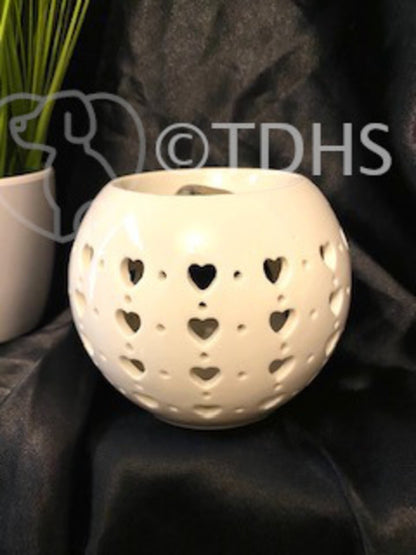 Valentine Wax Melt Tealight Holder Oil Burner Love Heart Cut Out Ceramic  ❤️
