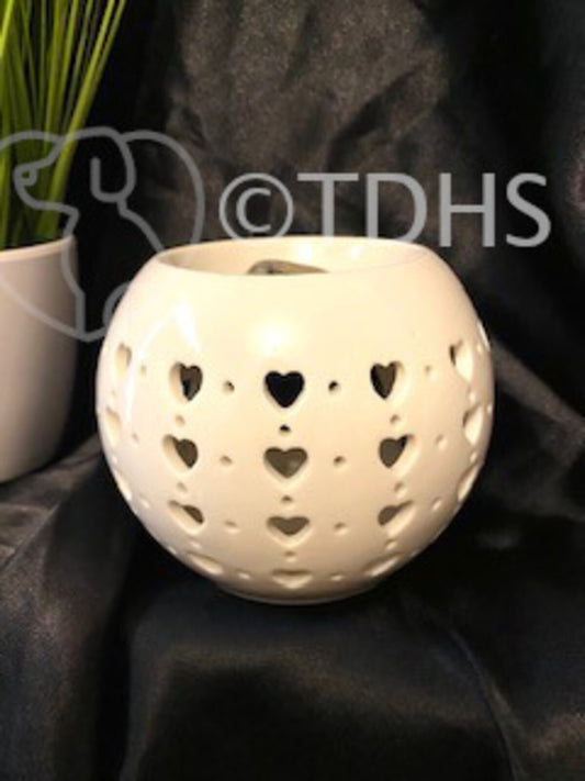 Valentine Wax Melt Tealight Holder Oil Burner Love Heart Cut Out Ceramic  ❤️