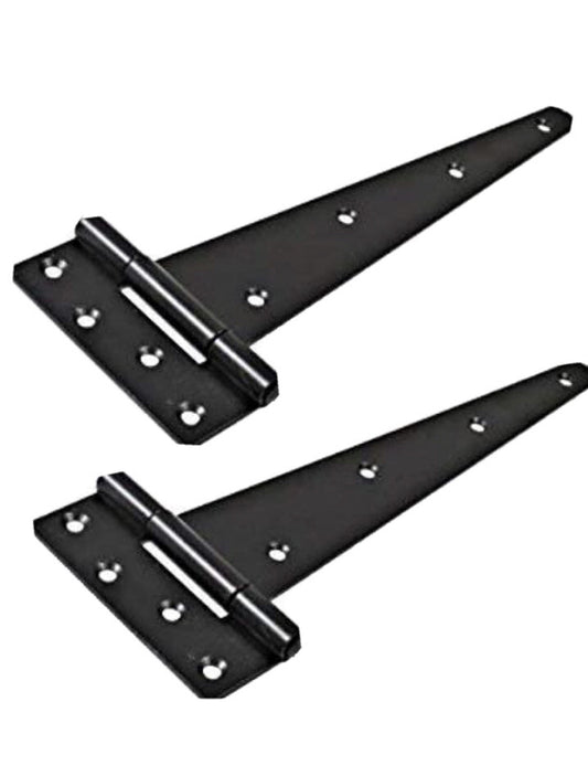Pair Black Tee T Hinge 4" 100 mm Small Gate Shed Rabbit Hutch Cage Shed + screws