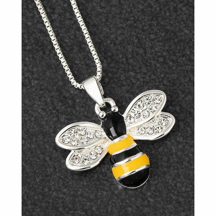 Busy bumble Bee Silver Plate Necklace Equilibrium Pink Gift Boxed for Girls pink