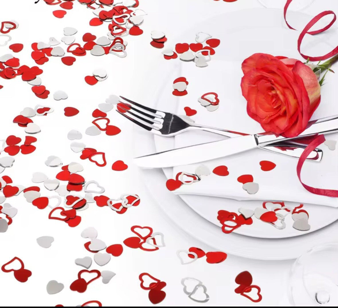 Red Love Heart Table Confetti Romantic Wedding Anniversary Party Valentines