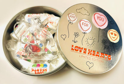 Valentines Day Love Hearts Sweet Tin + Lego Heart Kerings Girlfriend Boyfriend