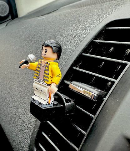 Freddie Mercury Car Air Freshener Figure Mini Clip Vent Queen Scent