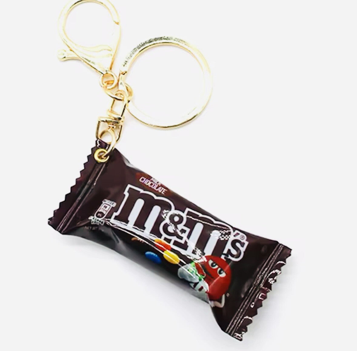 Chocolate M & Ms Keyring Bag Charm 3D Car Keys Chain Yellow Blue Brown Sweets