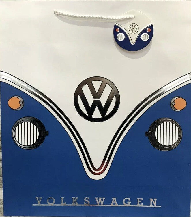 Volkswagen Christmas Gift bag & tag VW Camper Van 40 x 12 x 35cm  X Large Blue