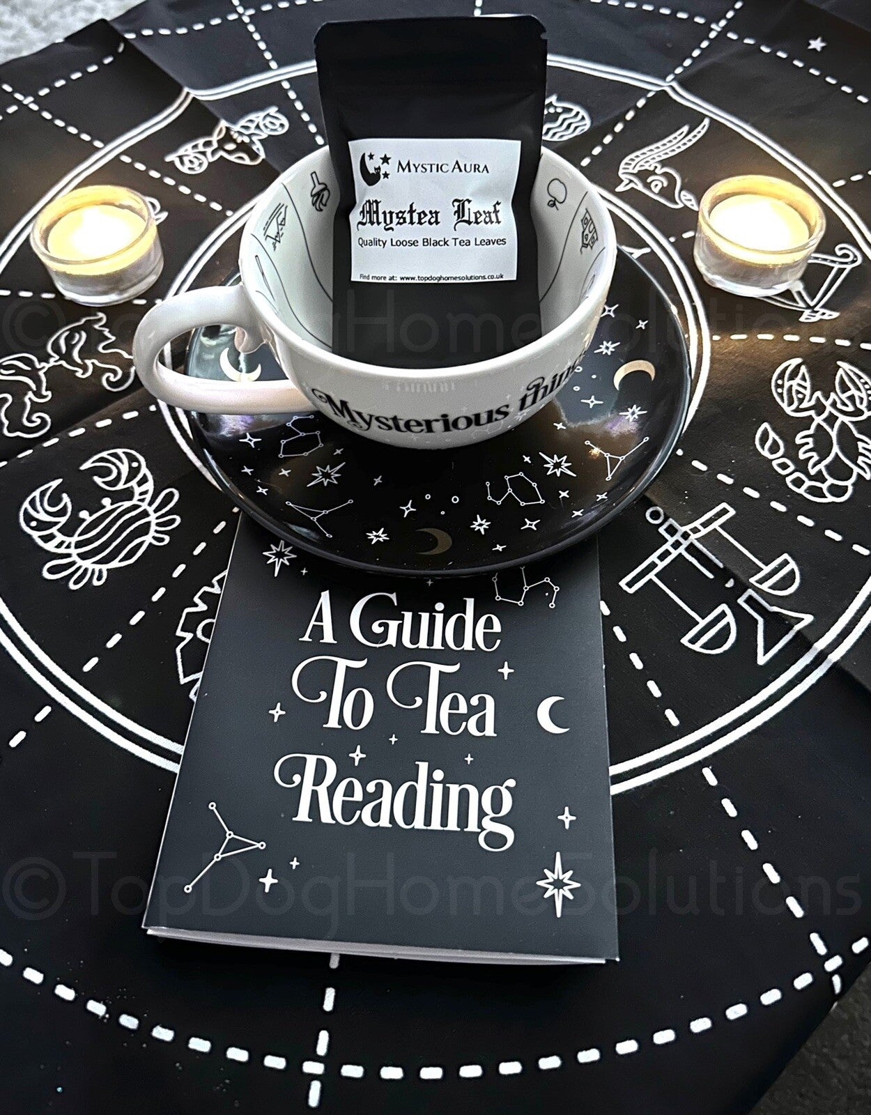 Gypsy Fortune Telling Tea Cup & Saucer Tea Leaf Reading Set Inc Tea leaves Gift