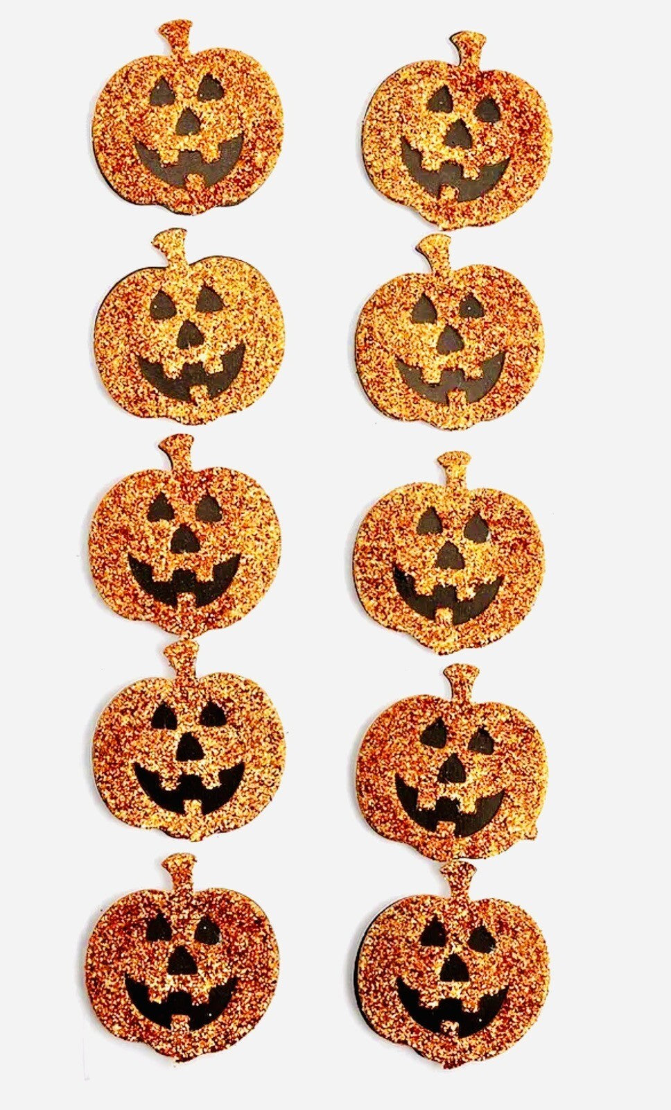Halloween Glitter Stickers Pumpkin Orange Embellishments Craft Cards Kids