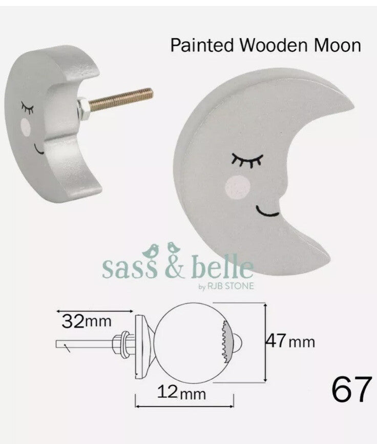 Baby Bedroom Hanging Nursery Girl Boy Moon & Star Rainbow Wooden Plaque Sign