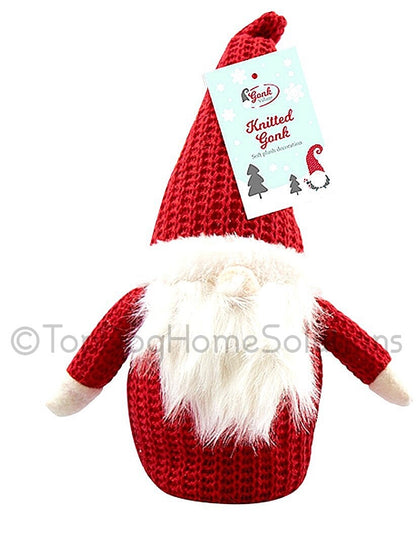 Gonk 3 X Cute knitted grey white Santa Dwarf Hats standing 25cm Christmas