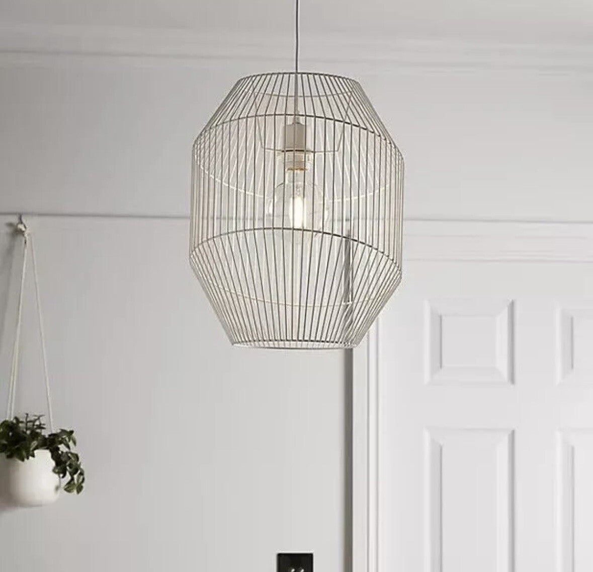 Pendant Ceiling Lampshade Matt Metal White Light Shade 300mm GoodHome IP20