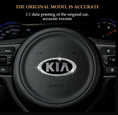 Car Kia Rhinestone Steering Wheel Center Emblem crystal Diamond Sticker Logo
