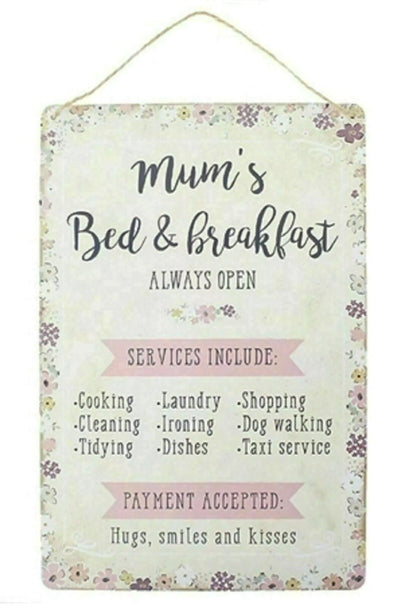 Mum Nan Grandmas Baby Sitting Service Metal Hanging Sign Wall Plaque Gift Funny