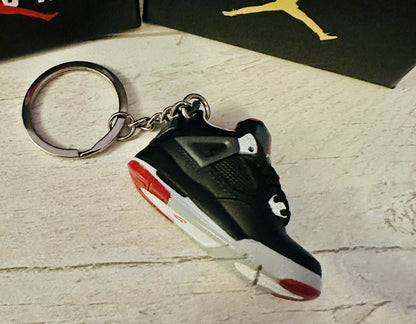 Mini Nike Jordan 4 3D Trainer sneaker  Key Keyring Grey Black shoe No Gift Box