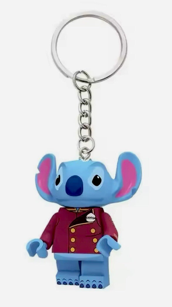 Stitch Brick Keyring 3D Bag Charm Car Chain Key Gift Bellboy Anime Pendant