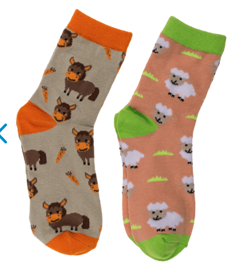 Animal Magic Flannel Socks Xmas Kids pair expanding travel Novelty compact Gift