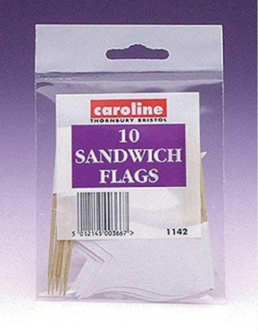 White Cocktail Stick Sandwich Flags Food Buffet Catering Labels Party Sealed