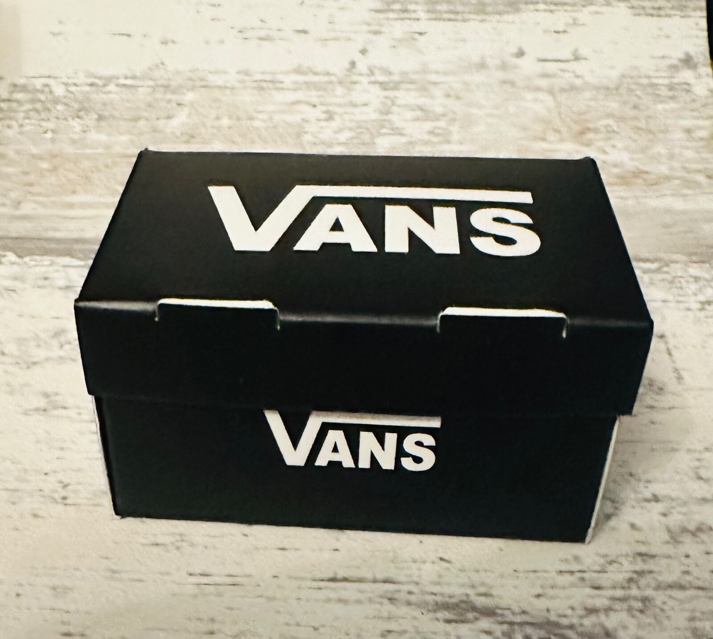 Vans & Fila Mini Trainer Sneaker Shoe Box Gift Sports Football Black White Blue