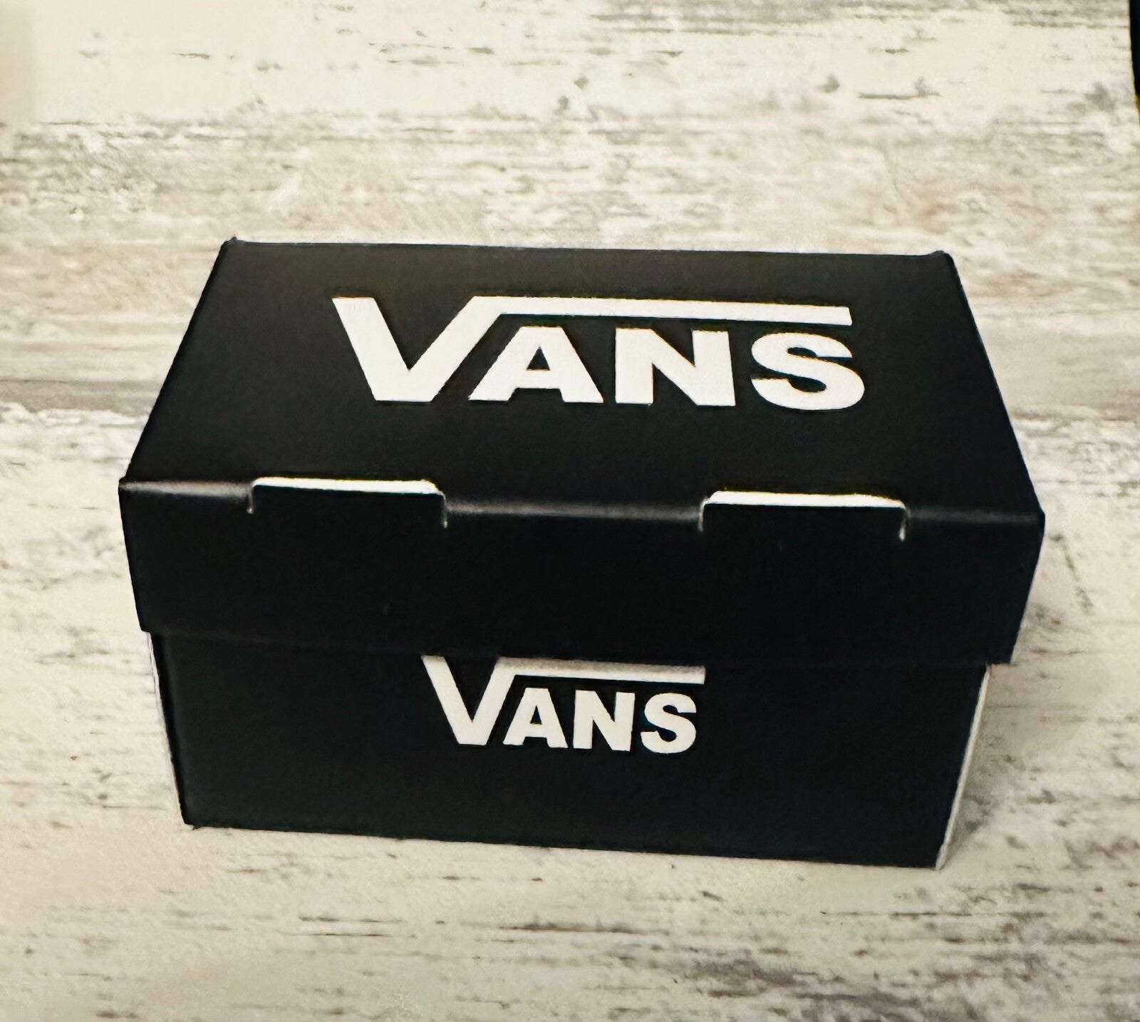 Vans & Fila Mini Trainer Sneaker Shoe Box Gift Sports Football Black White Blue