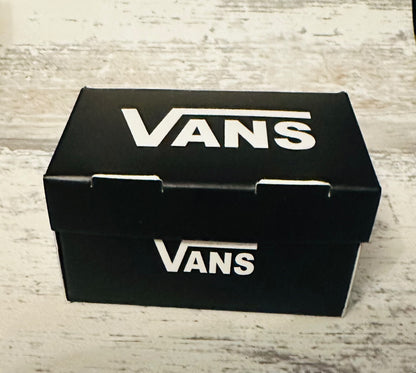 Vans & Fila Mini Trainer Sneaker Shoe Box Gift Sports Football Black White Blue