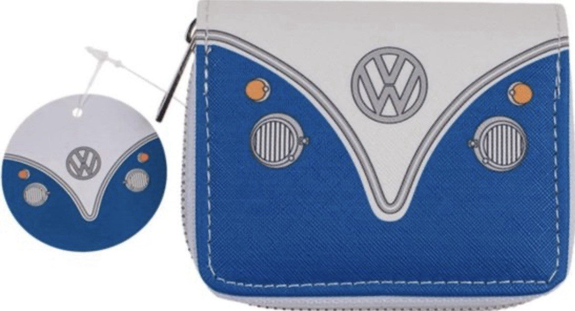 VW VOLKSWAGEN CAMPER VAN BUS RED BLUE ZIP COIN WALLET PURSE NEW WITH TAGS