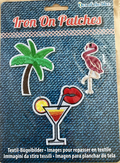 3 Sequin Motif Badges Clothes Fabric Patch Embroidered iron sew Appliqué Design