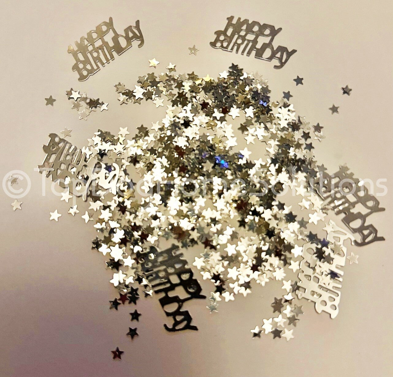 Happy Birthday table confetti scatter Party Blue Pink Gold silver celebrate