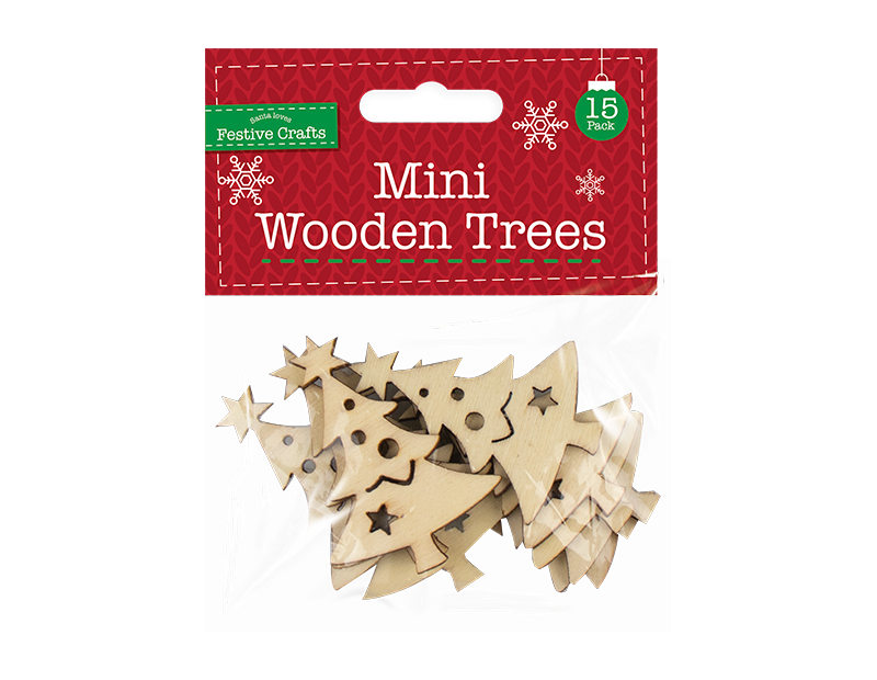15 Christmas Trees Card Crafts Mini Embellishment MDF  Stencil wooden