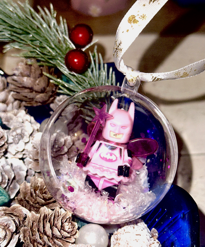 Christmas Pink Batman Mini Figure Bauble Hanging Snowflake Tree 3D Handmade Gift