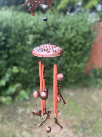 Animal Cat Dog Wind Chime Turtle Butterfly Outdoor Metal Home Patio Porch Garden