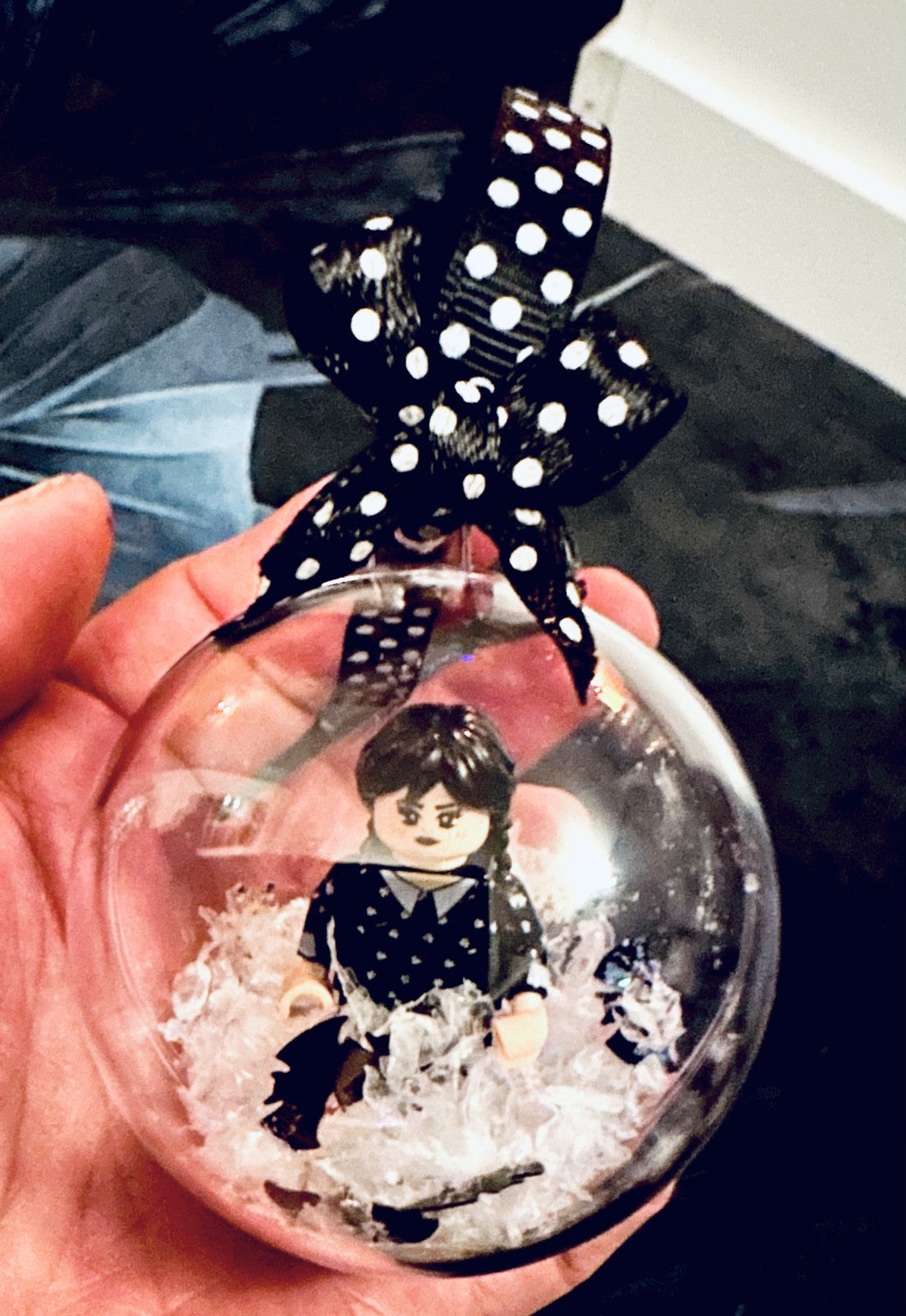 Christmas Wednesday Addams Mini Figure Bauble Hanging Snowflake Tree 3D Handmade