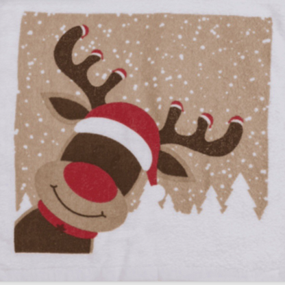 Christmas Magic Flannel Face Santa Rudolph Towel cloth Kids Bath Wash Xmas
