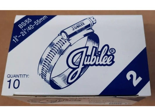 Genuine Jubilee Hose Clips Size 2 40-55mm – Box of 9  Marine Grade