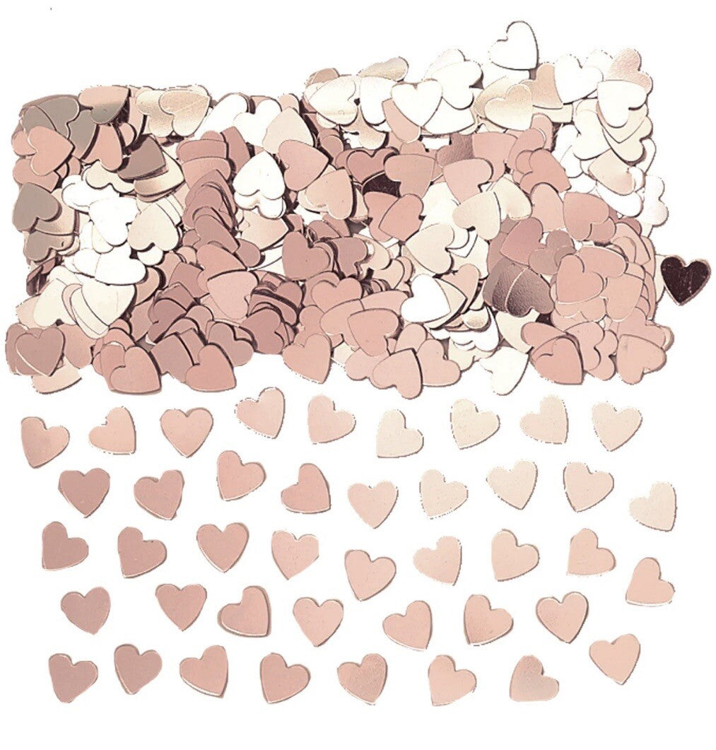 Valentines Heart Pink Table Confetti Metallic Shiny Reusable Decoration 30g
