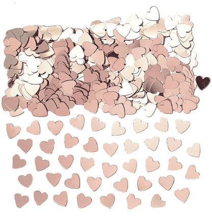 Valentines Heart Pink Table Confetti Metallic Shiny Reusable Decoration 30g