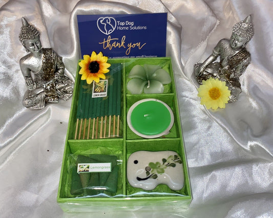 Elephant Incense Cones Sticks & Candle Gift Sets Pink Purple Green Blue Meditate