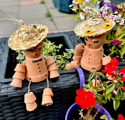 Flower Plant Pot Men Lady Terracotta Bill Ben Garden Ornament Mum personalise
