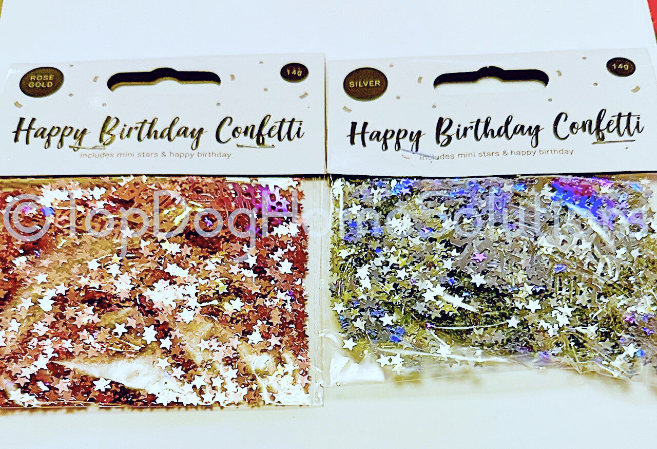 Happy Birthday Foil table confetti Party scatter Rose Gold & silver 🎉