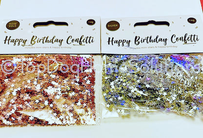 Happy Birthday Foil table confetti Party scatter Rose Gold & silver 🎉