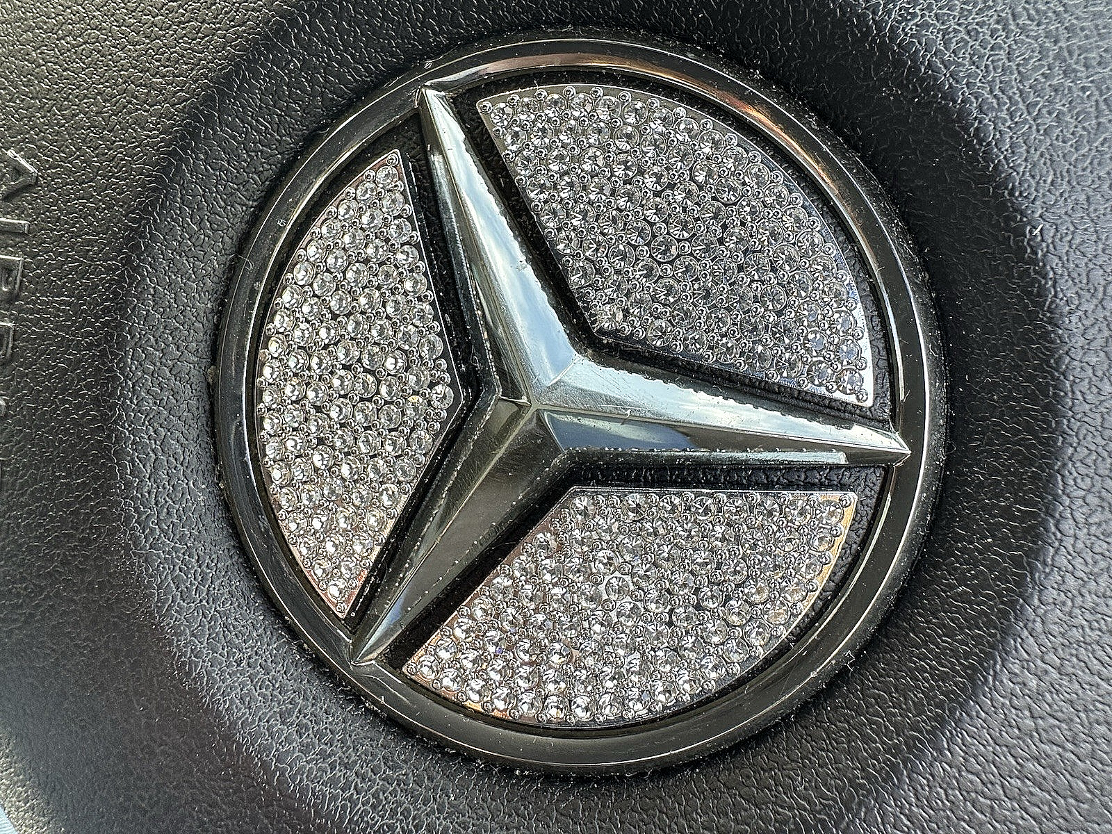 Car Mercedes Rhinestone Steering Wheel Center 50 mm Trim Diamond Sticker Logo